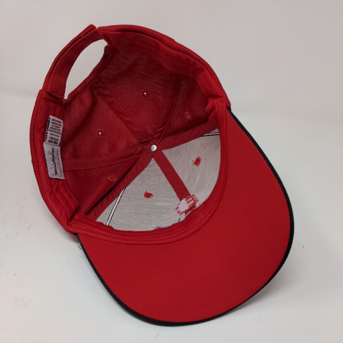 WearGuard Men's Strapback Hat Red OSFA Embroidered Logo Essentra