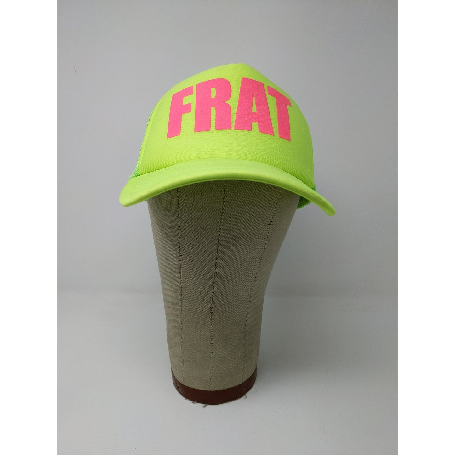 FRAT Mesh Back Snapback Trucker Hat Bright Pink & Green Cap OSFA