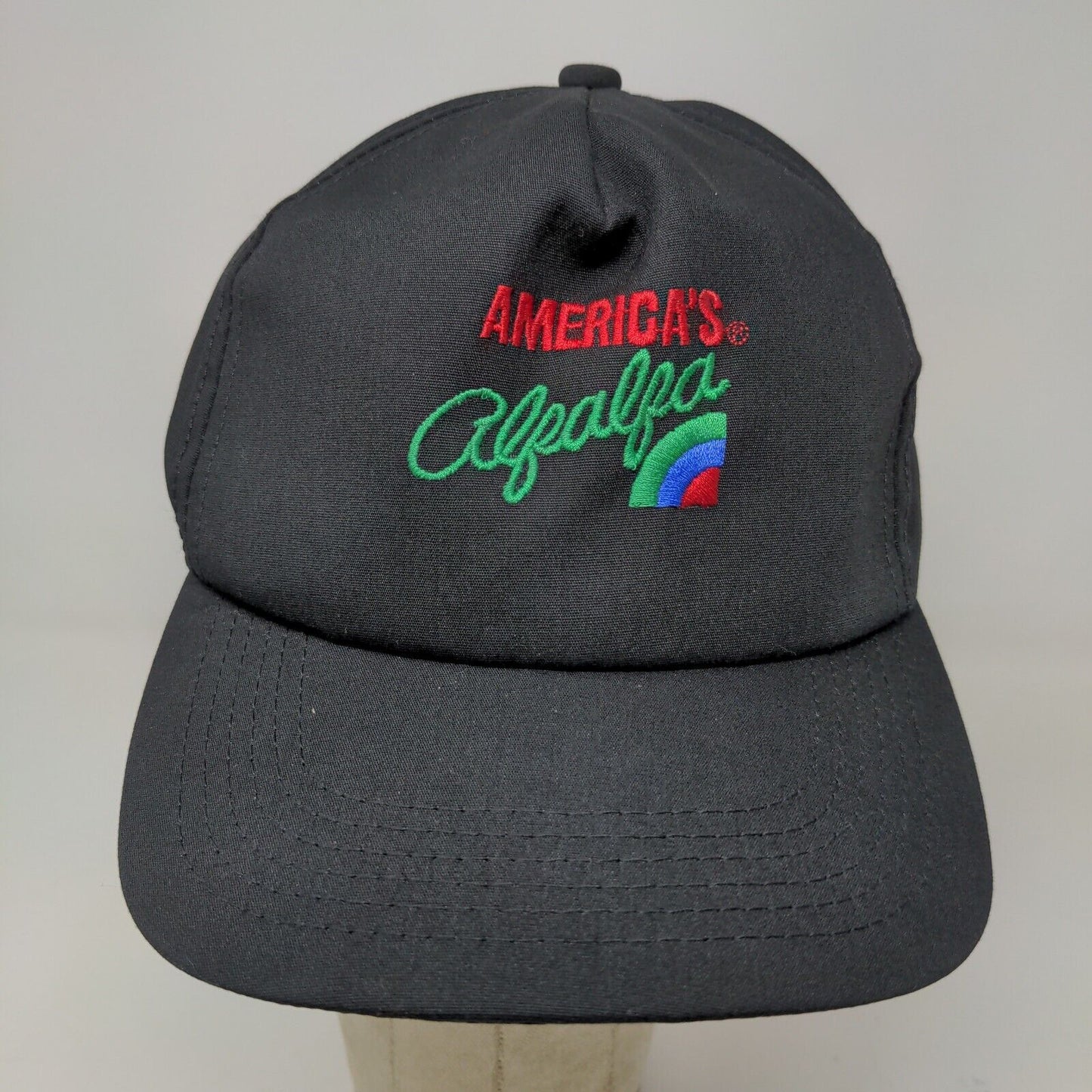 America's Alfalfa Men's Snapback Hat Black Adjustable Embroidered Logo