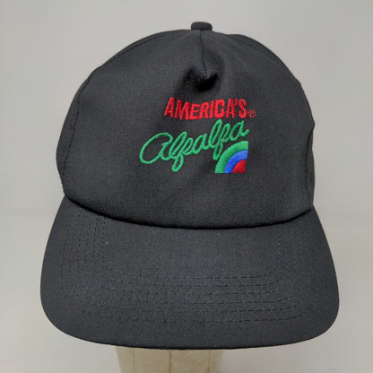 America's Alfalfa Men's Snapback Hat Black Adjustable Embroidered Logo