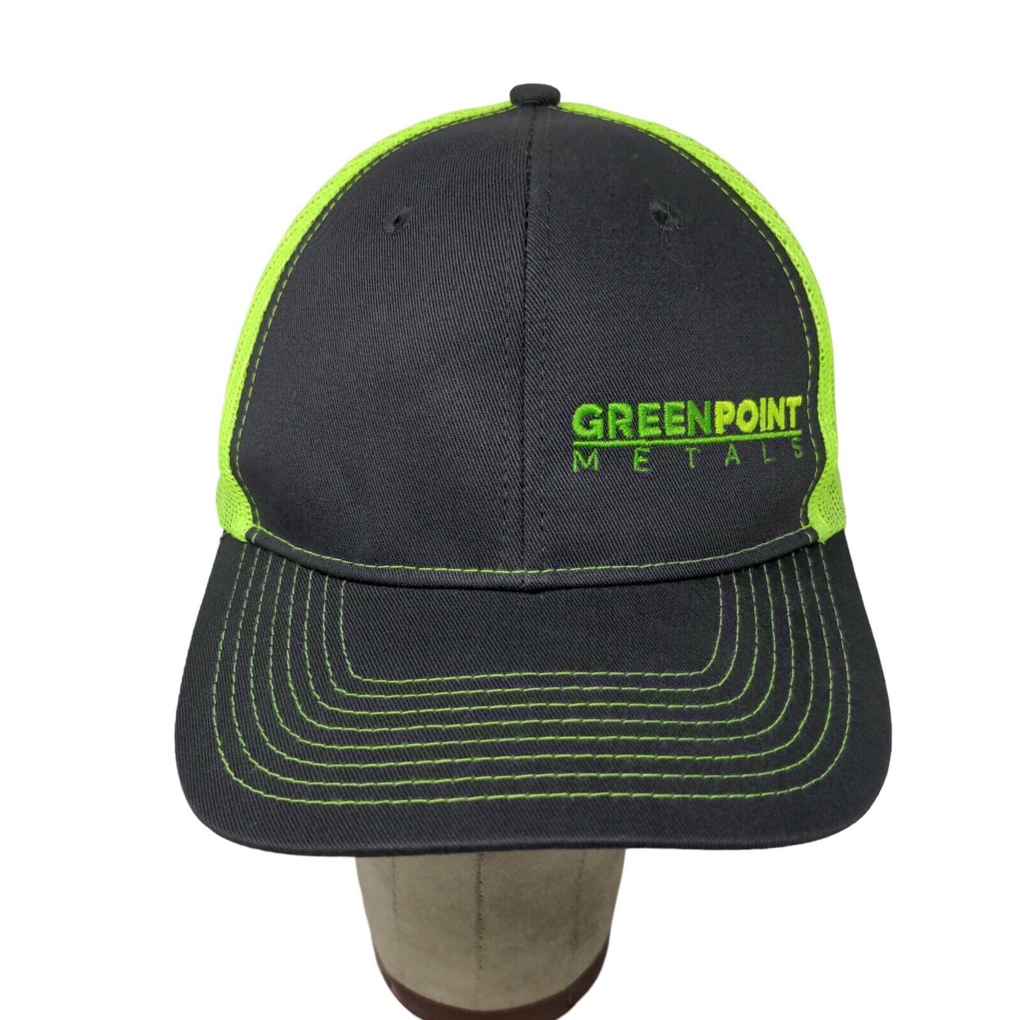 Greenpoint Metals Port Authority Green Gray Snapback Meshback Hat Cap Adjustable
