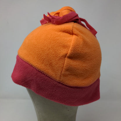 Dunkin' Donuts Men's Employee Fleece Beanie Hat Pink Orange Patch Logo