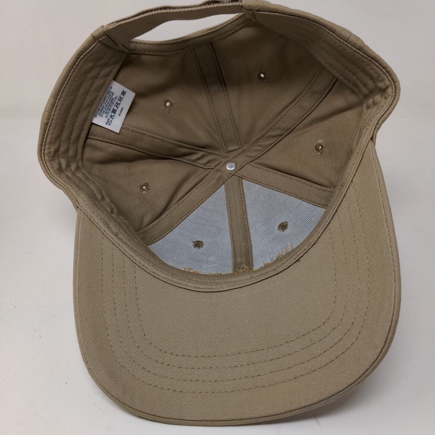 Lands' End Men's Strapback Hat Tan Size OS Embroidered Hopscotch Air Logo