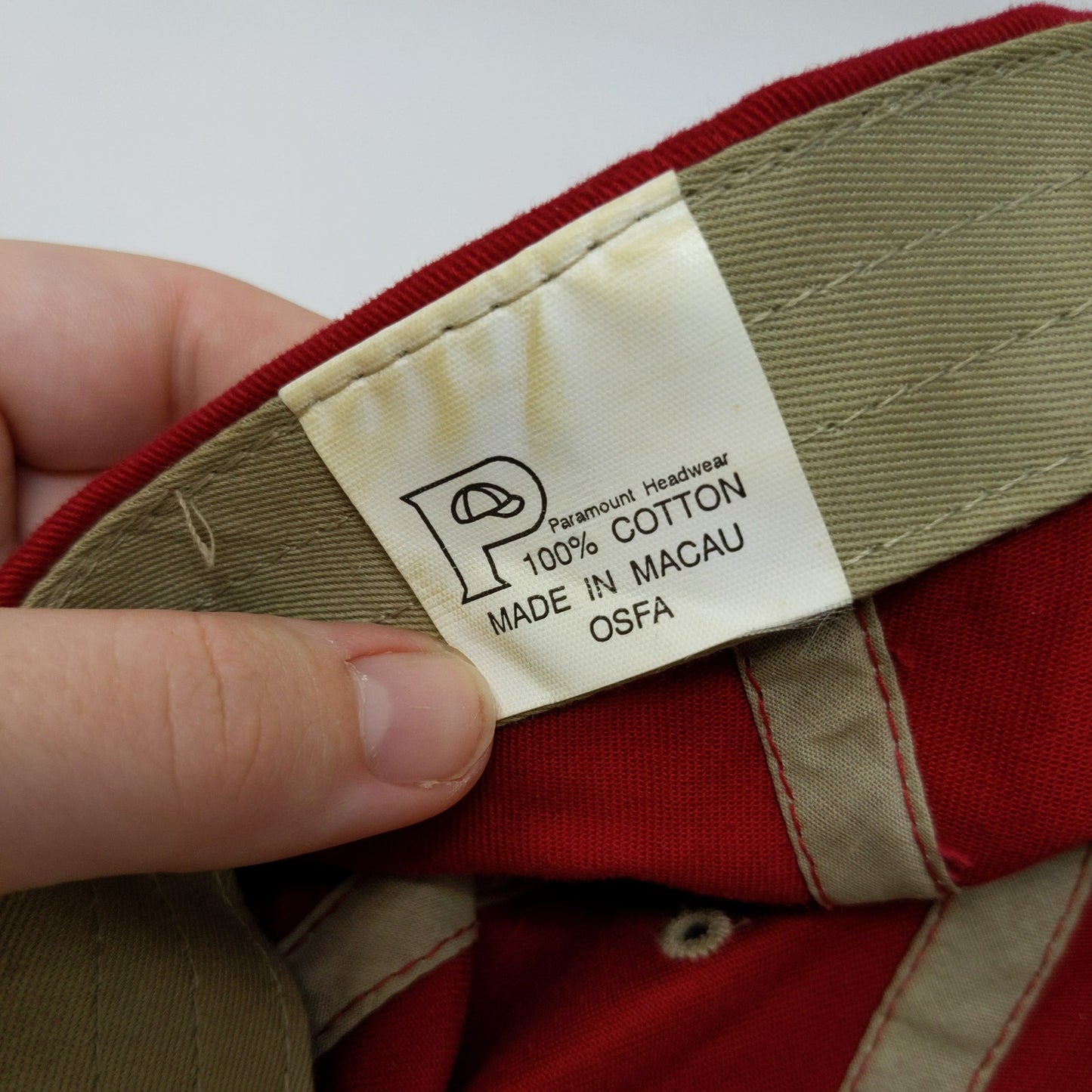 Paramount Headgear Cabela's Slideback Hat Embroidered Logo Red OSFA