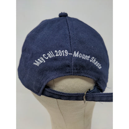 Mount Shasta Slideback Adjustable Hat Blue May Call 2019 Embroidered Logo