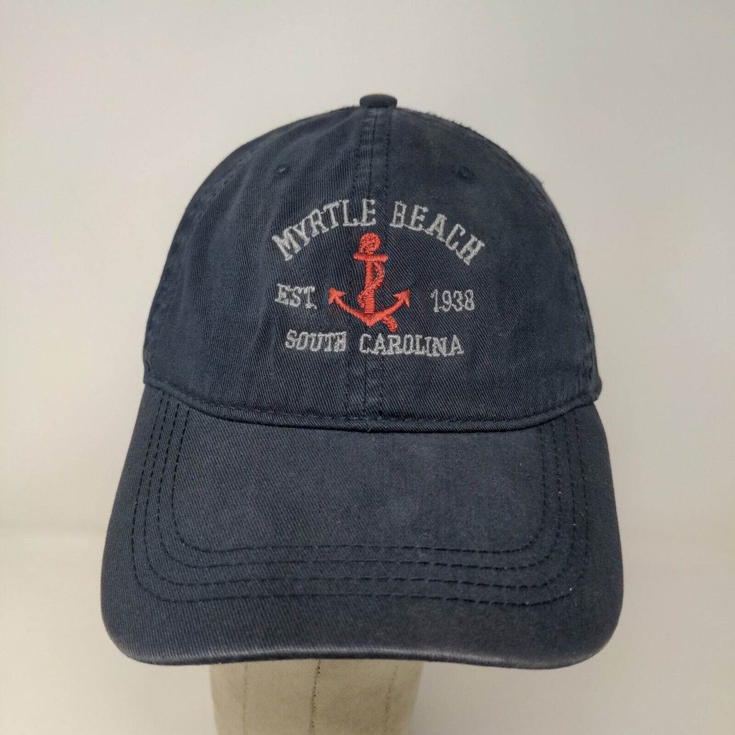 Prairie Mountain Men's Slideback Hat Blue Myrtle Beach South Carolina Logo