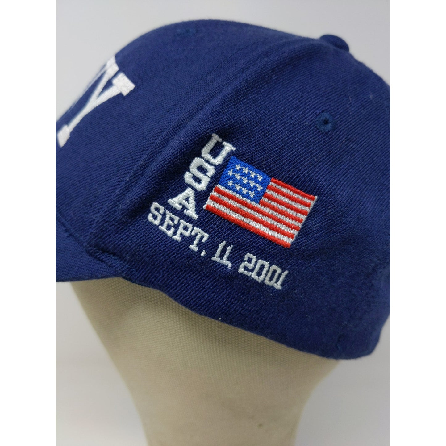 New York Fire Dept FDNY 9/11 Memorial Hat FlexFit Size S-M Blue Embroidered