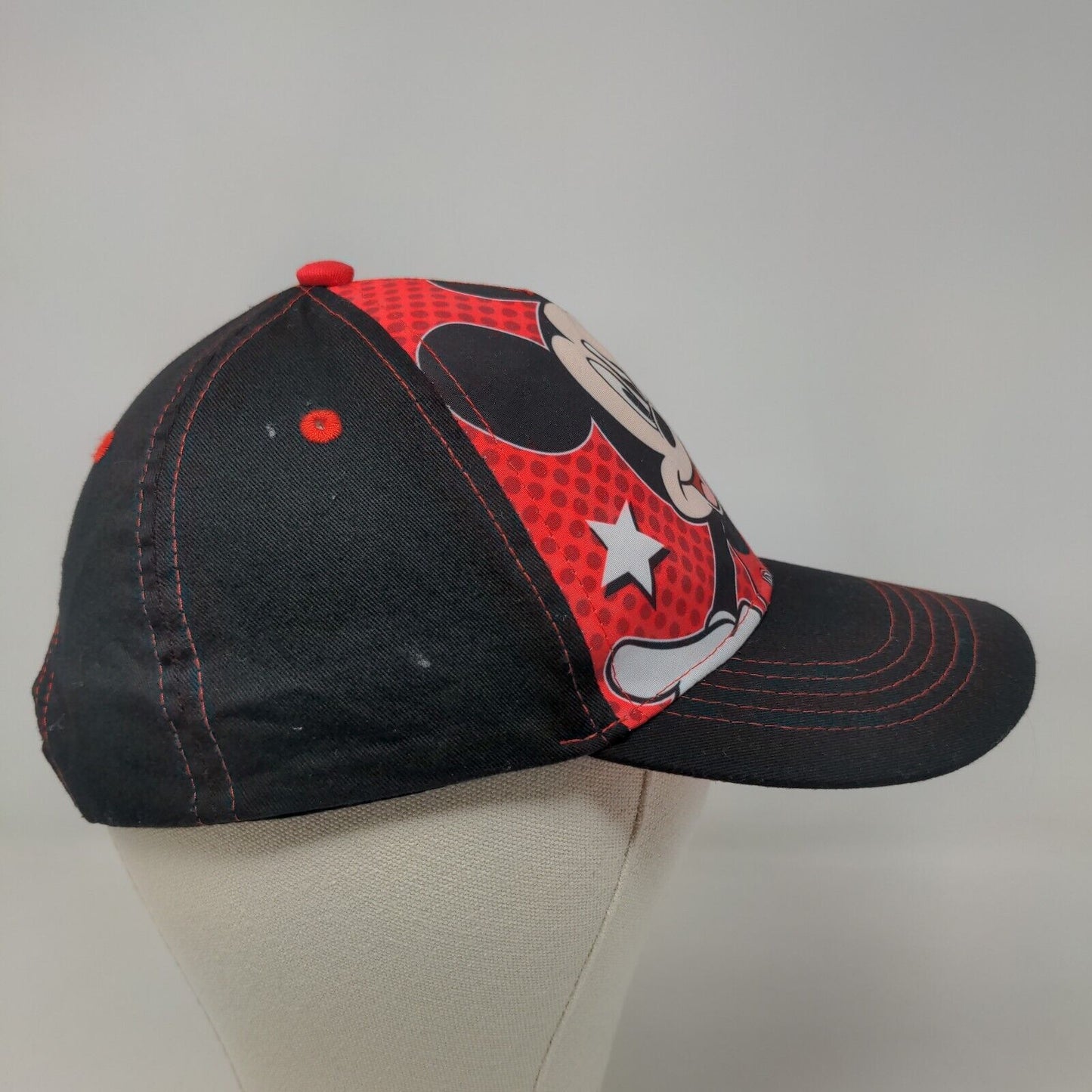 Disney Mickey Mouse Boy's Snapback Hat Black Red OSFA Graphic Logo