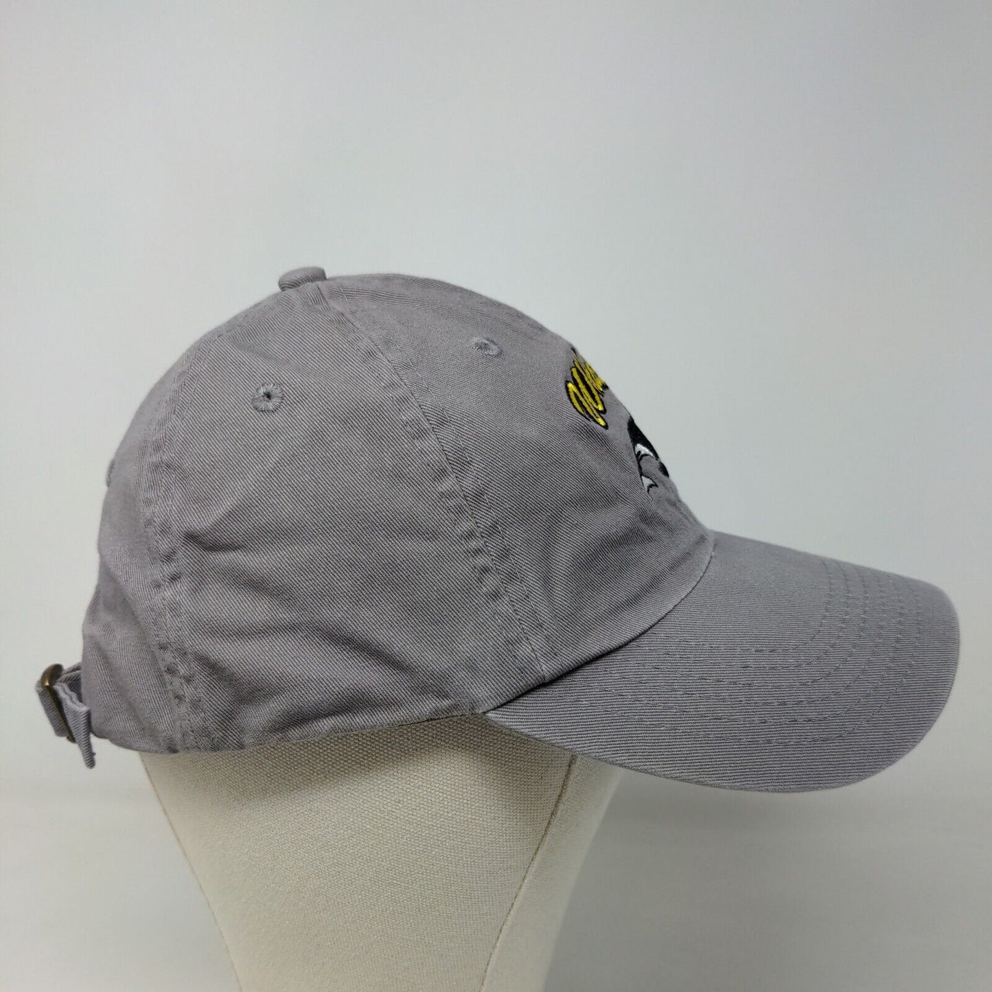 Unbranded Men's Slideback Hat Gray Adjustable Embroidered Whales Logo Cotton