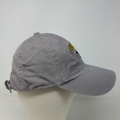 Unbranded Men's Slideback Hat Gray Adjustable Embroidered Whales Logo Cotton