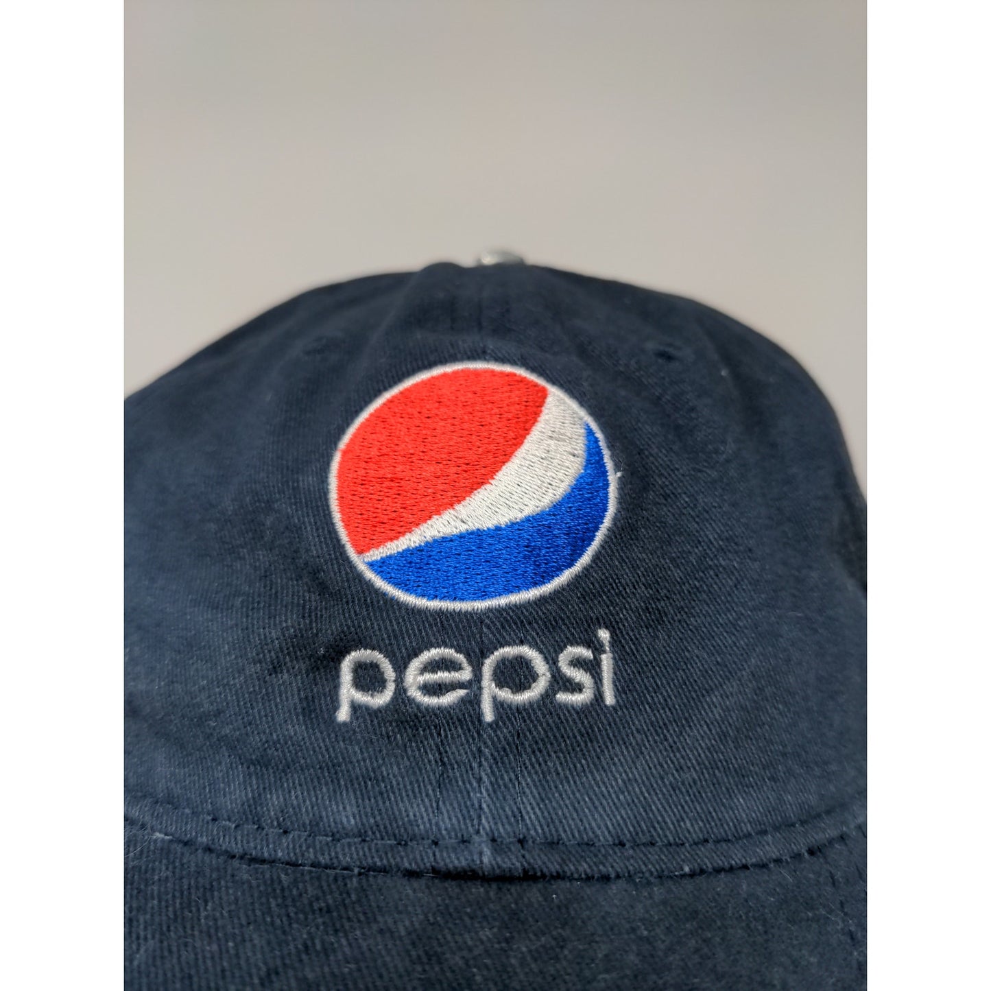 Port and Company Pepsi Slideback Hat Embroidered Logo Spell Out Blue