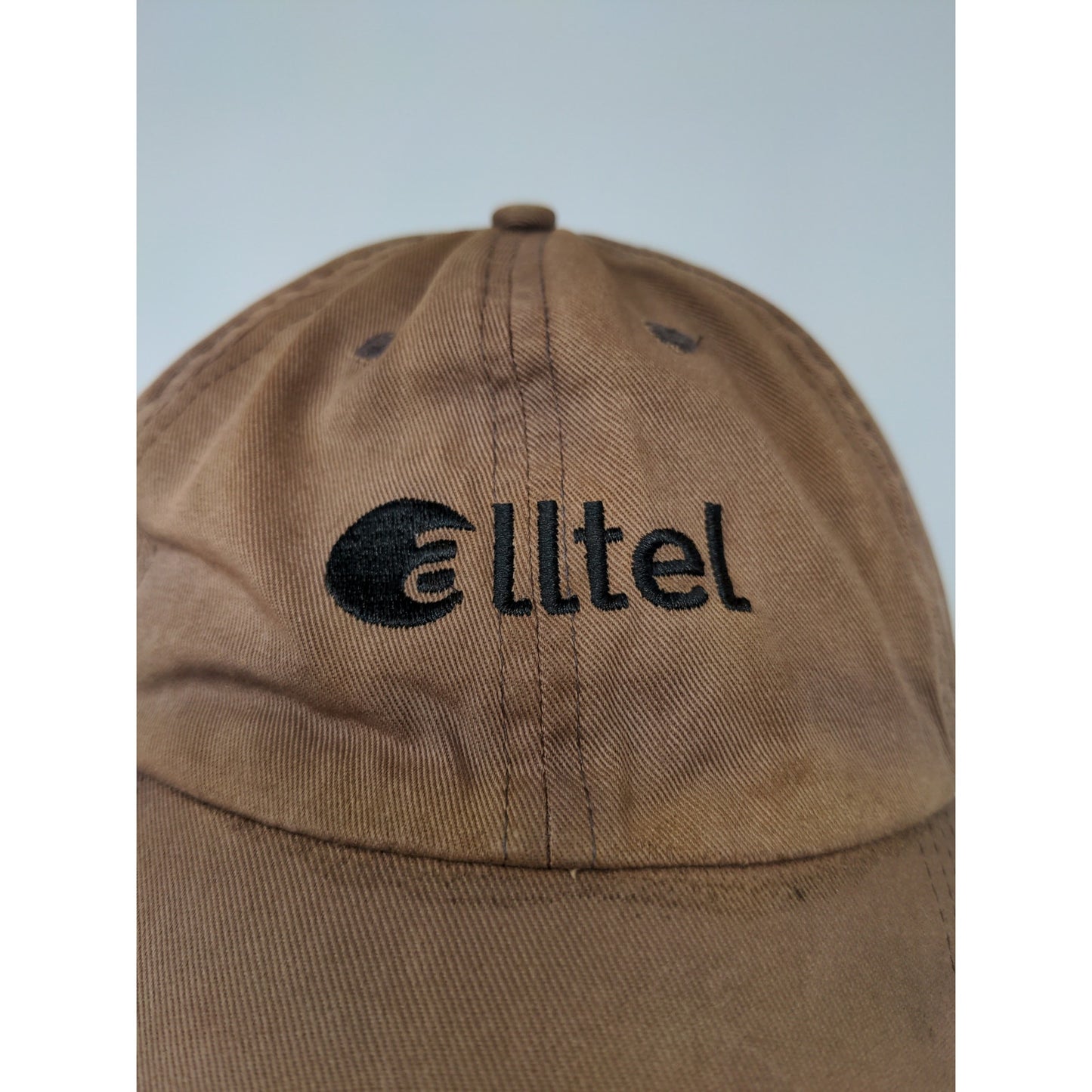 Alltel Slideback Hat Adjustable Brown Embroidered Logo Distressed