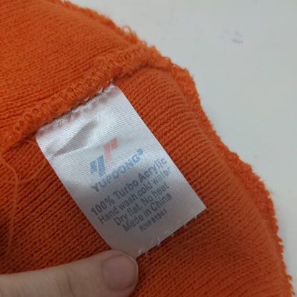 Yupoong Men's Knit Beanie Hat Orange Chicago Bears Embroidered Logo