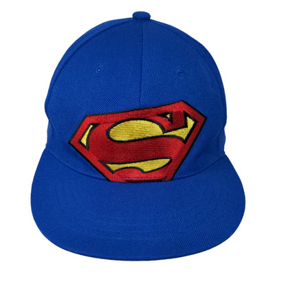 Six Flags Men's Snapback Hat Blue Embroidered Superman Logo Superhero