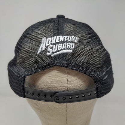 Subaru Men's Adventure Snapback Mesh Back Hat Black Adjustable Embroidered Logo