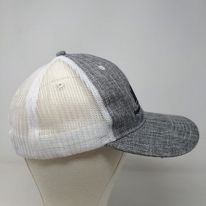 Cap America Men's Snapback Mesh Back Hat Gray White Embroidered Asphalt Logo