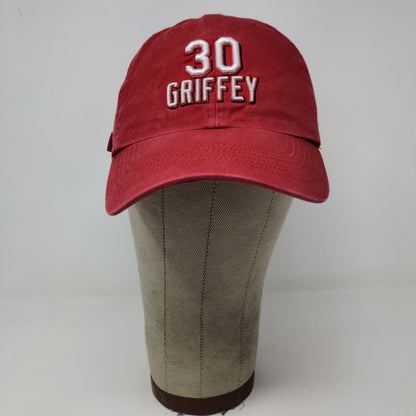 MLB Ken Griffey Slideback Hat Red Size S/M Embroidered Logo #30