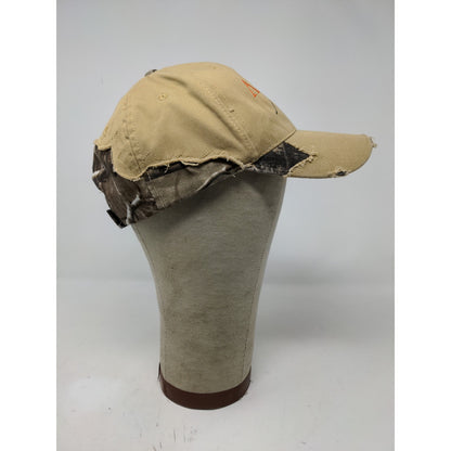 Aspen Dental Distressed Brown/Camo Hat Ripped Hidden Camo OSFM Strapback