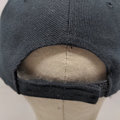 Bristol Racing Men's Strapback Hat Black Embroidered Logo Wool Acrylic Blend