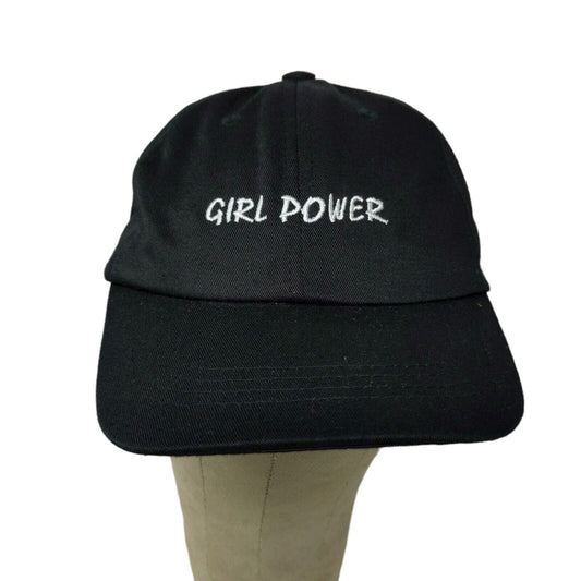 Girl Power Hat Cap Black Used Strapback Embroidered Wonder Nation