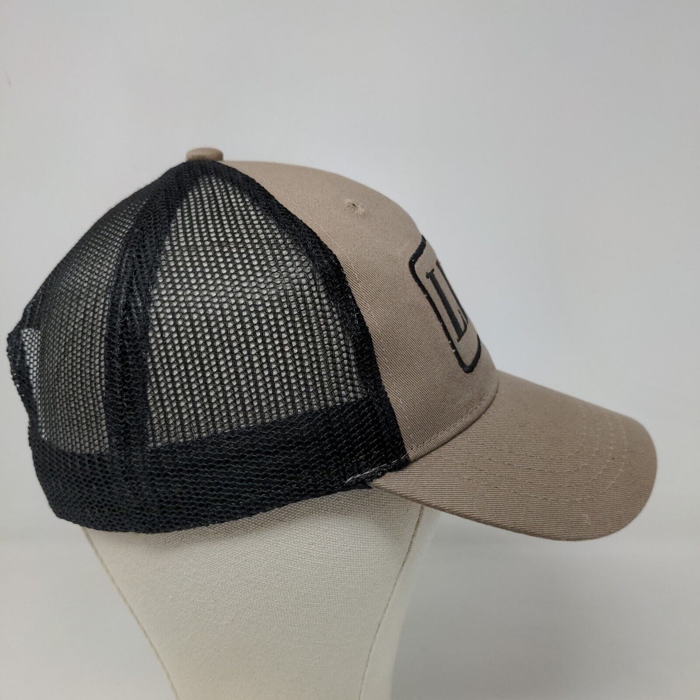 Big Accessories Men's Snapback Mesh Back Hat Tan Cotton Blend Embroidered Logo