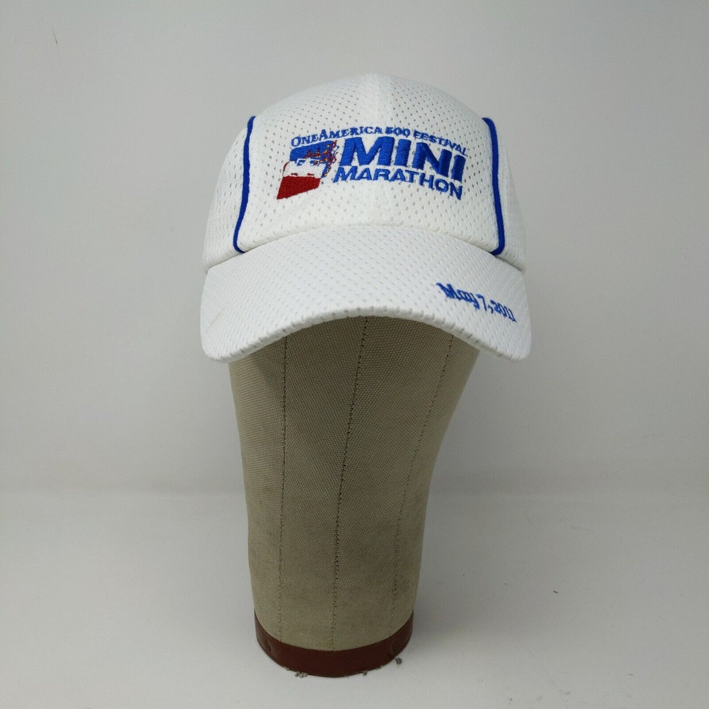 Indy 500 Festival White One America Mini Marathon Strapback Hat Embroidered