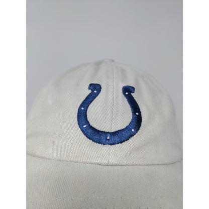 NFL Football Indianapolis Colts Strapback Hat Embroidered Logo White/Beige OSFA