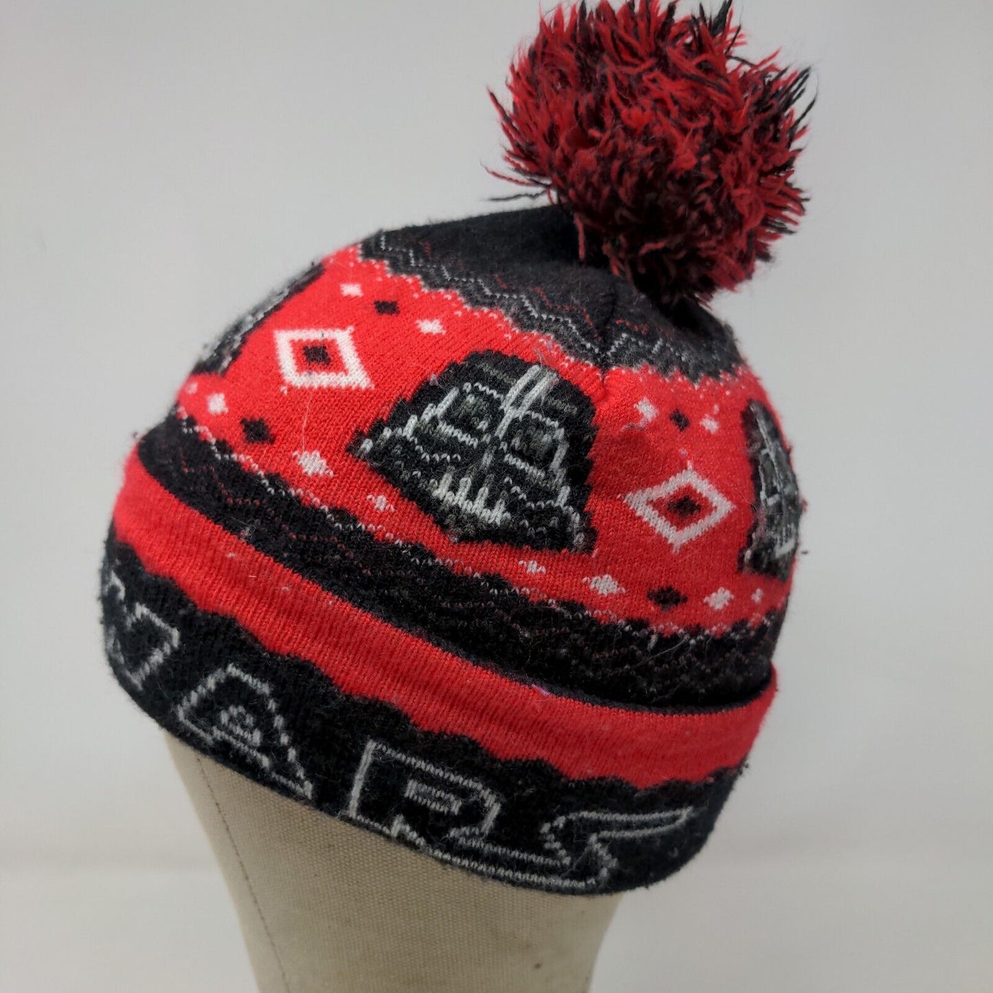 Star Wars Men's Knit Beanie Hat Cap Black Red One Size Acrylic