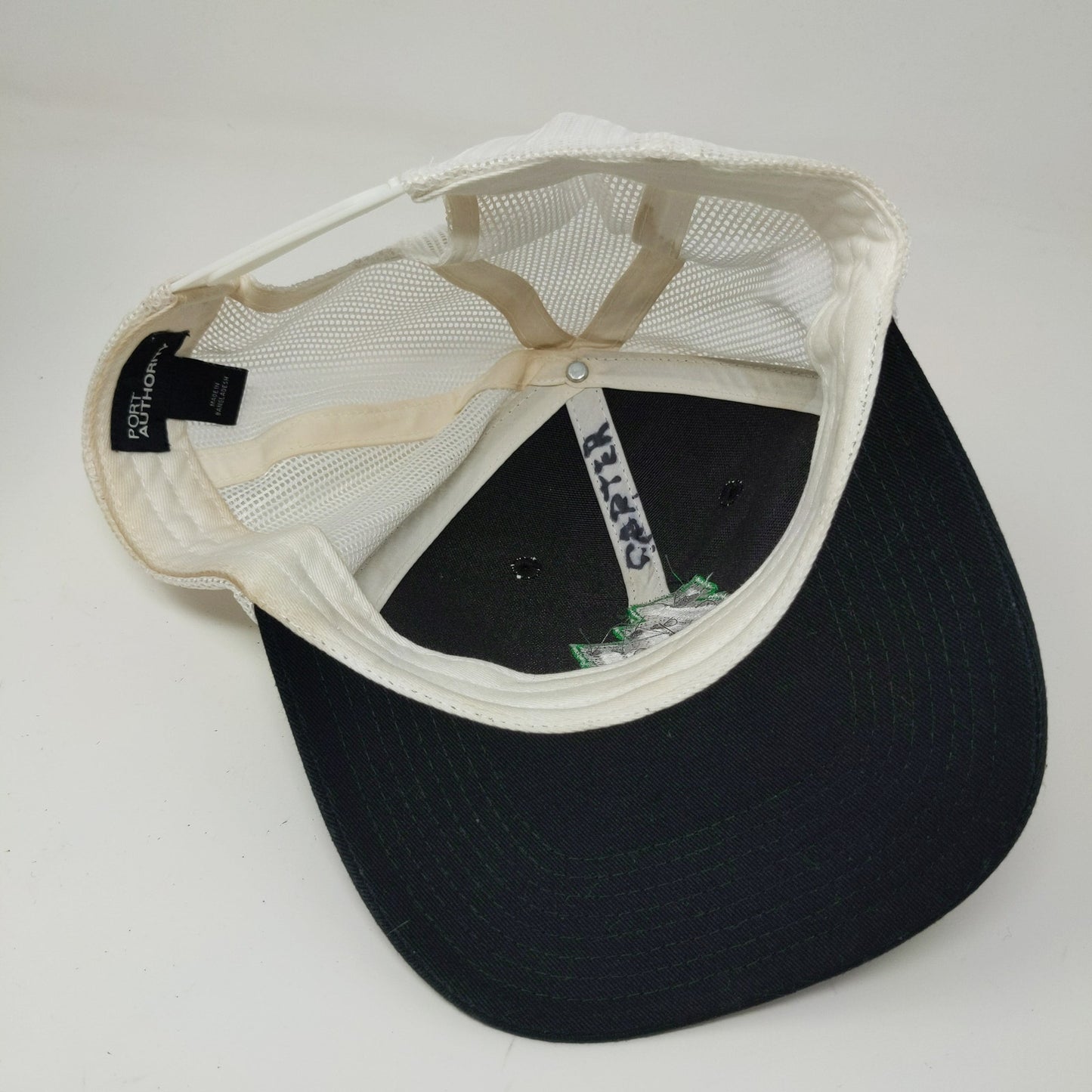 Port Authority Snapback Meshback Hat Embroidered ZLL Black White