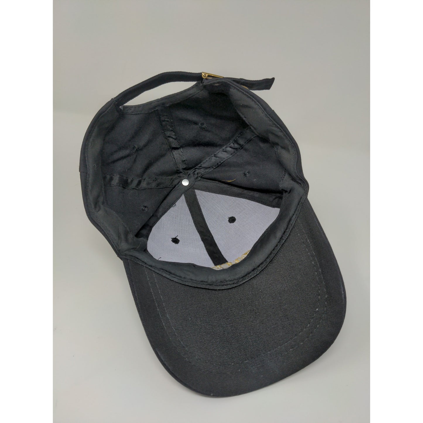 Warrior Custom Golf Slideback Hat Black Embroidered Logo Spell Out