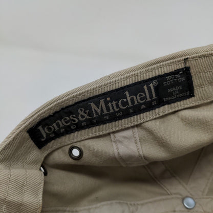 Jones & Mitchell Men's Slideback Martin University Hat Tan Vintage 2000 Y2K