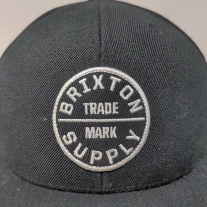 Brixton Men's Snapback Hat Black Adjustable Embroidered Big Logo