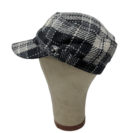 Route 66 Womens Plaid Cadet Hat Logo One Size Fits Most 100% Wool