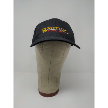 Warrior Custom Golf Slideback Hat Black Embroidered Logo Spell Out