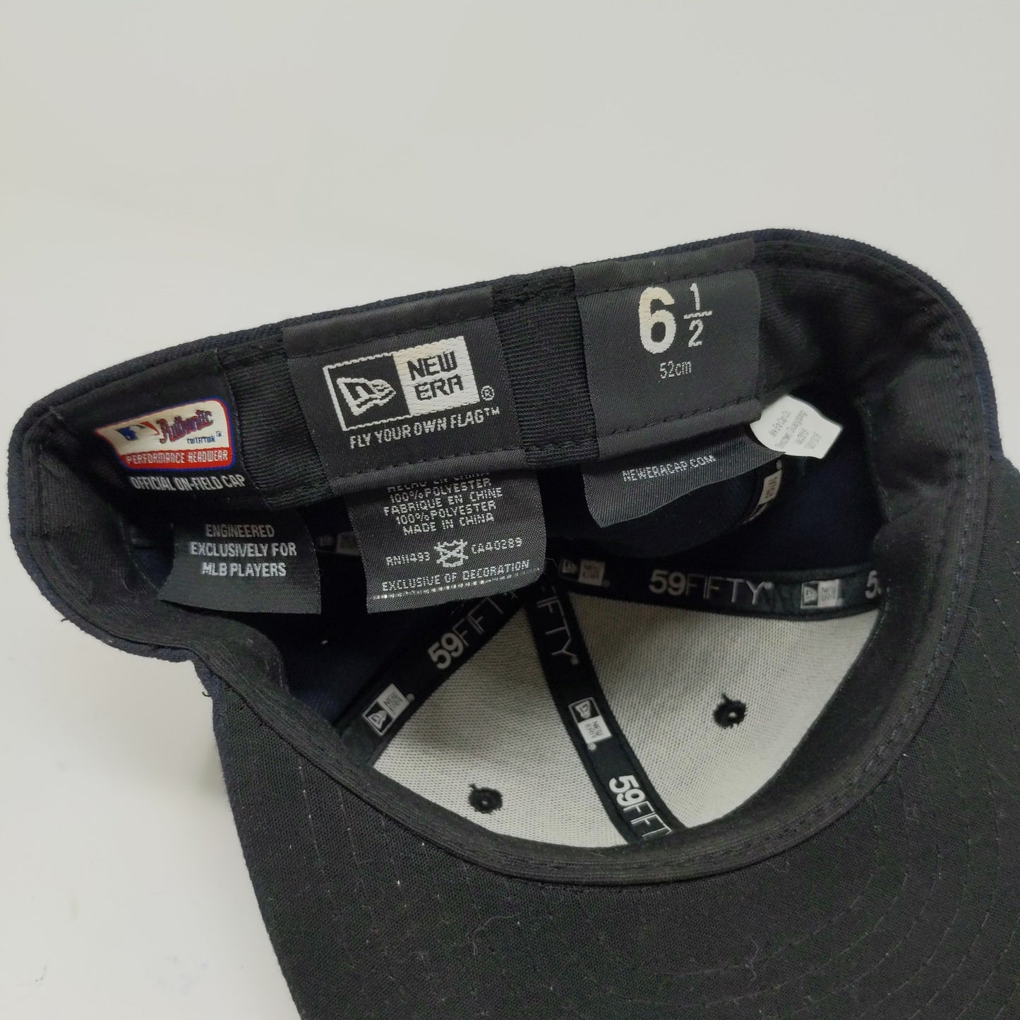 New Era 59Fifty MLB Official On-Field Cap New York Yankees Fitted SZ 6 1/2 Black