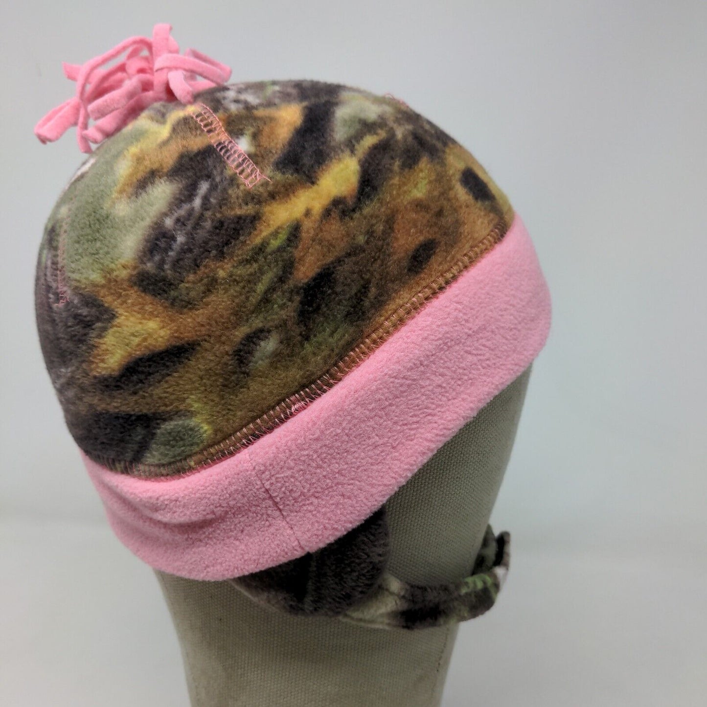 Huntworth Girls Camo Beanie Hat Fleece Green Brown Pink One Size Embroidered