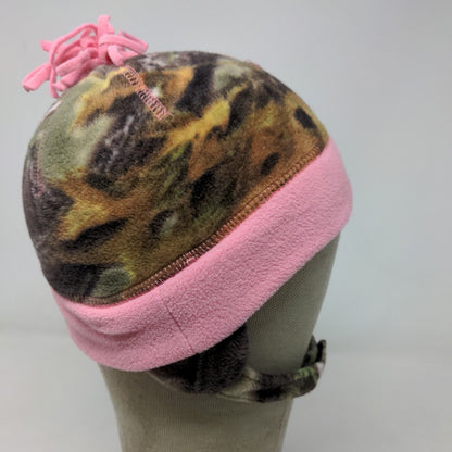 Huntworth Girls Camo Beanie Hat Fleece Green Brown Pink One Size Embroidered