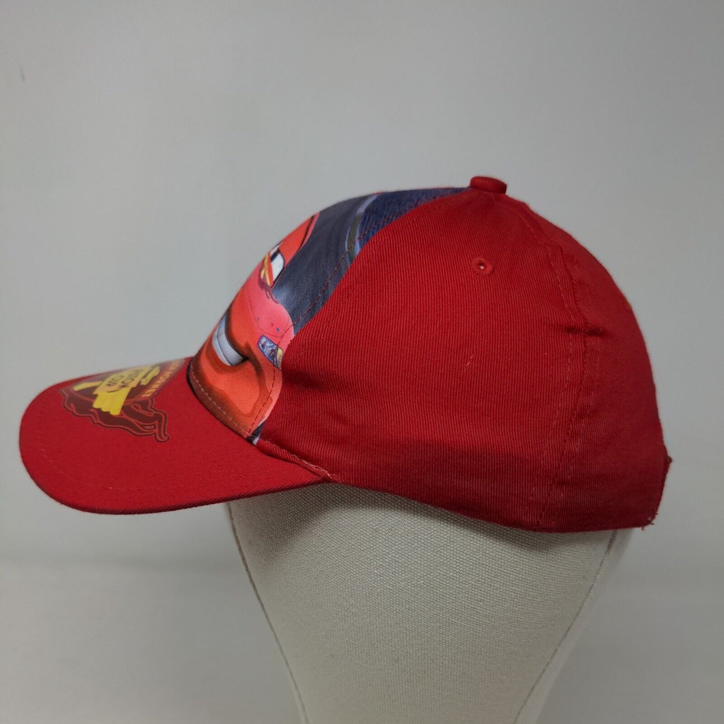 Disney Pixar Car Boy's Strapback Hat Red Size OS Lightning McQueen Piston Cup