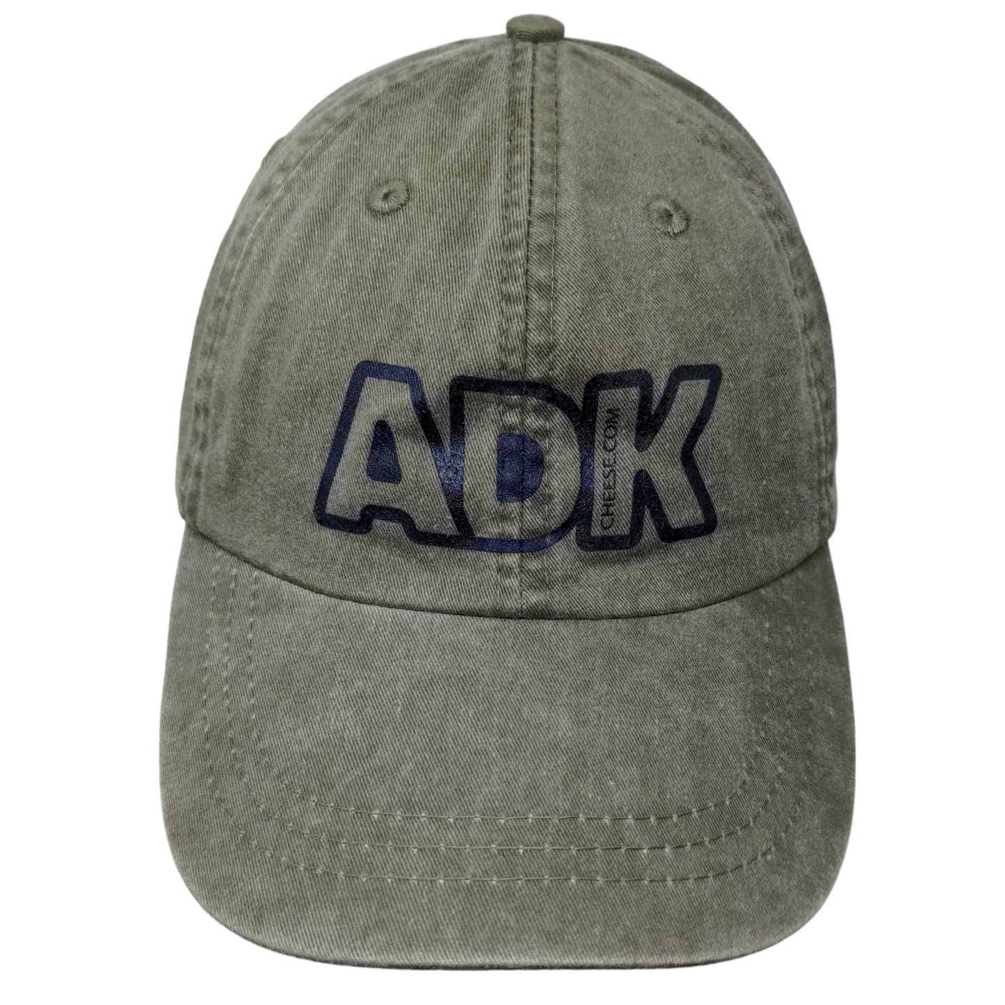 Adams Men's Slideback Hat Green Adjustable Graphic ADK Logo Cheese.com