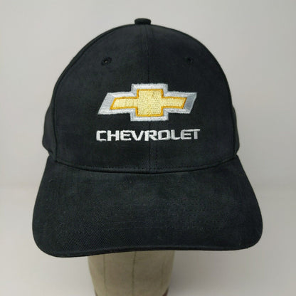 Chevrolet Strapback Hat Black Adjustable Winner's Circle Chevy Embroidered Logo