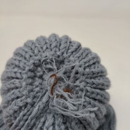 Graydi Men's Beanie Hat Cap Gray Knit 100% Acrylic Patch Logo