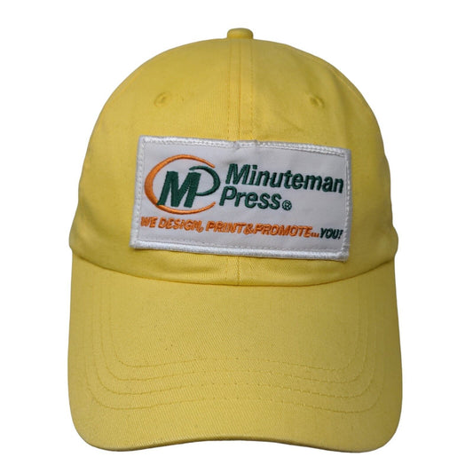 Unbranded Men's Strapback Hat Yellow Adjustable Embroidered Minuteman Press Logo