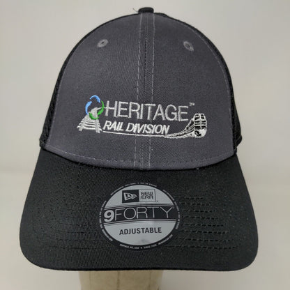 New Era Men's 9Forty Heritage Rail Division Snapback Mesh Back Hat Black OSFM