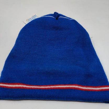 Cap America Men's Knit Beanie Hat Cap Blue Sweetwater Made in USA Pom Pom