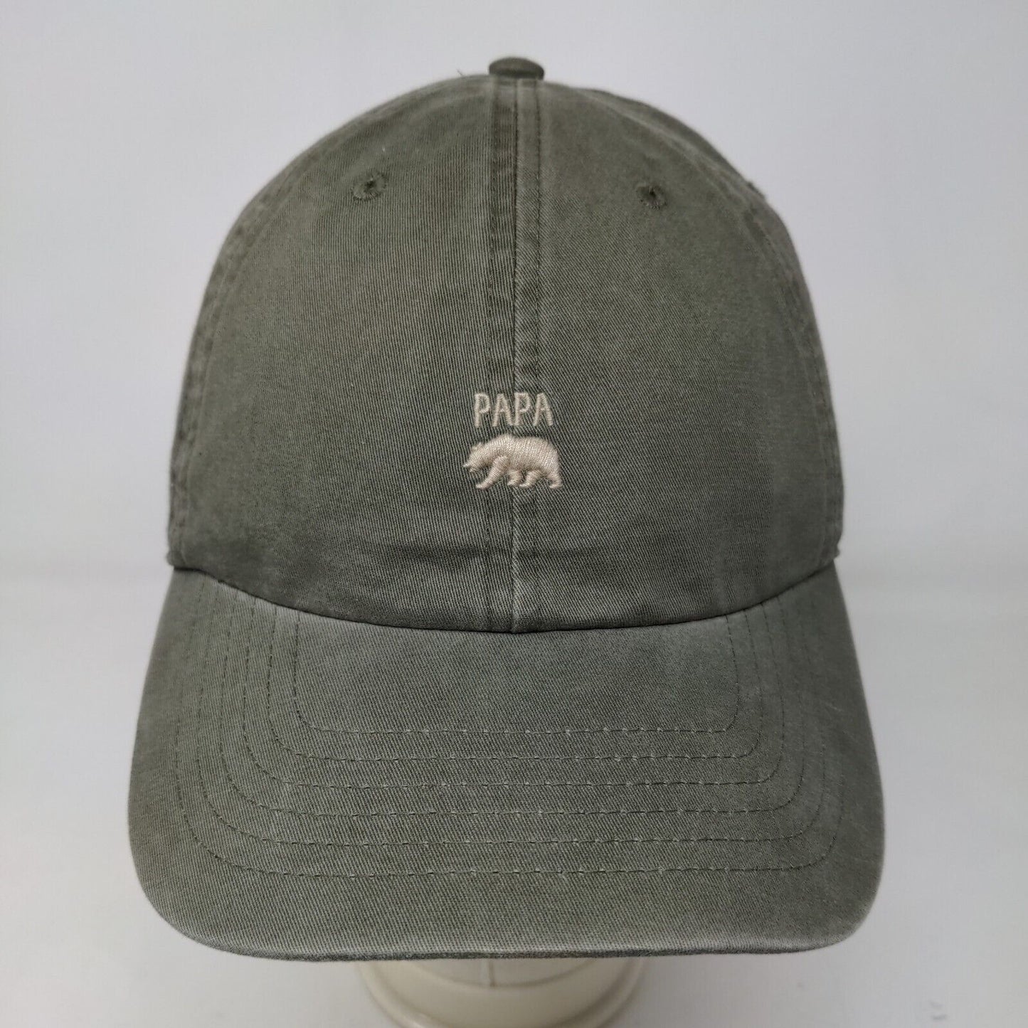 Wembley Men's Slideback Hat Green Size OS Embroidered Papa Bear Logo Cotton