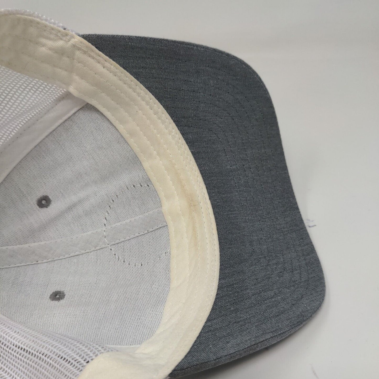 Richardson Mens Gnarlhorn Snapback Mesh Back Hat White Gray Adjustable