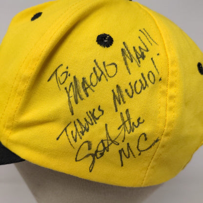 Pennzoil Racing Men's Slideback Hat Yellow Black Signed Autographed Vintage USA