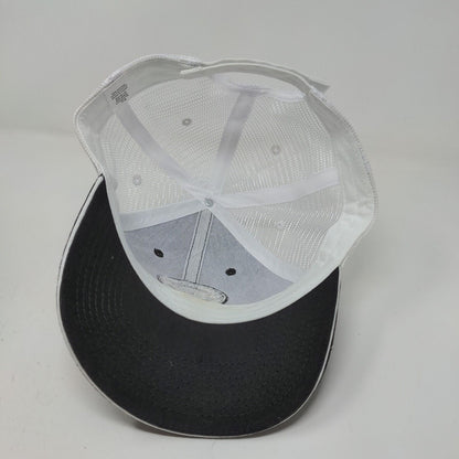 Eco ESG Men's Strapback Mesh Back Hat Gray White Adjustable Eco Safety Logo