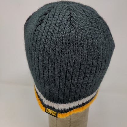 Franchise Club Iowa Hawkeyes Men's Knit Beanie Hat Black Embroidered Bird Logo