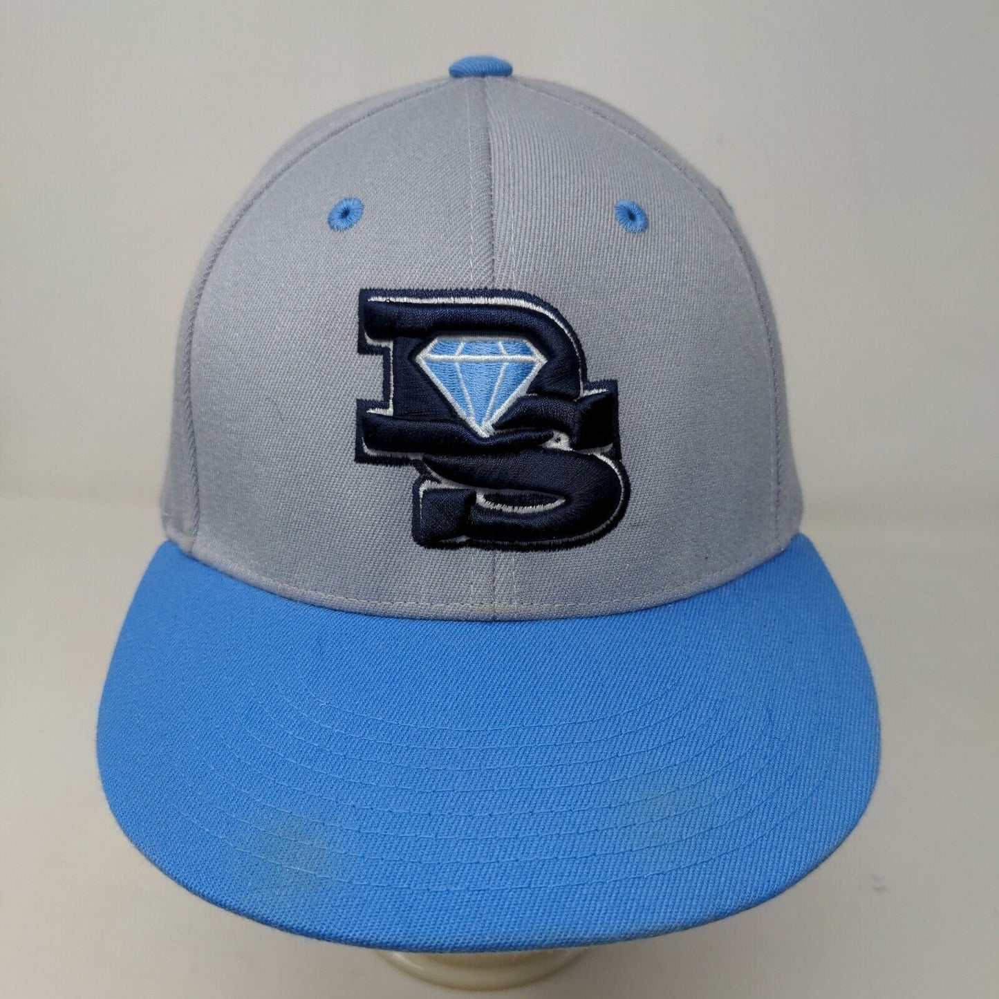 Pacific Headwear Men's Fitted Hat Gray Size L/XL Embroidered Big Logo DS Diamond